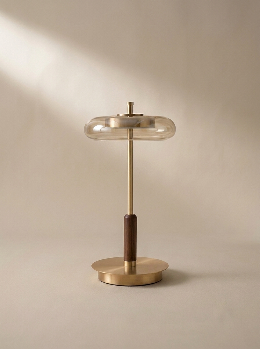 Copper table lamp, off