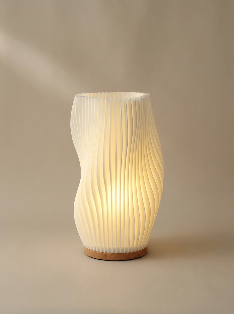 Pleat table lamp, on