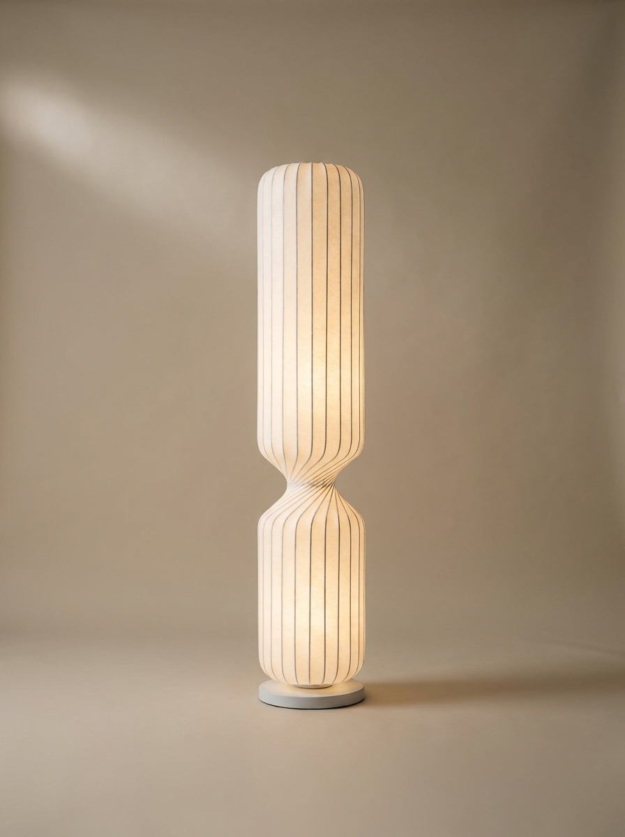 Silk floor lamp, on