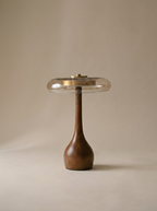 Oak table lamp, off