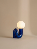 Mist table lamp in Blue glass